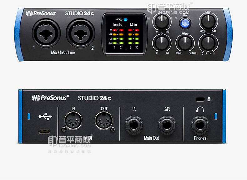 studio 24C 2进2出USB-C音频接口USB2.0